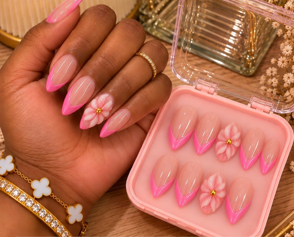 Ongles amande, modèle 4